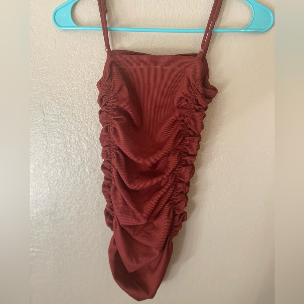 Free People On Your Side Ruched Tank Bodysuit - Picture 3 of 3